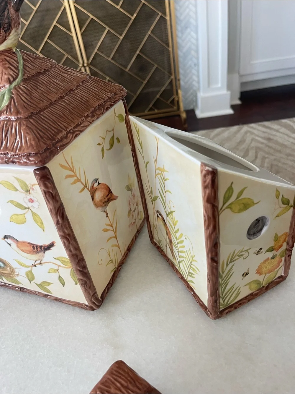 Nesting Garden by Susan Winget Cracker Barrel Canister Set Birdhouse Cookie Jar